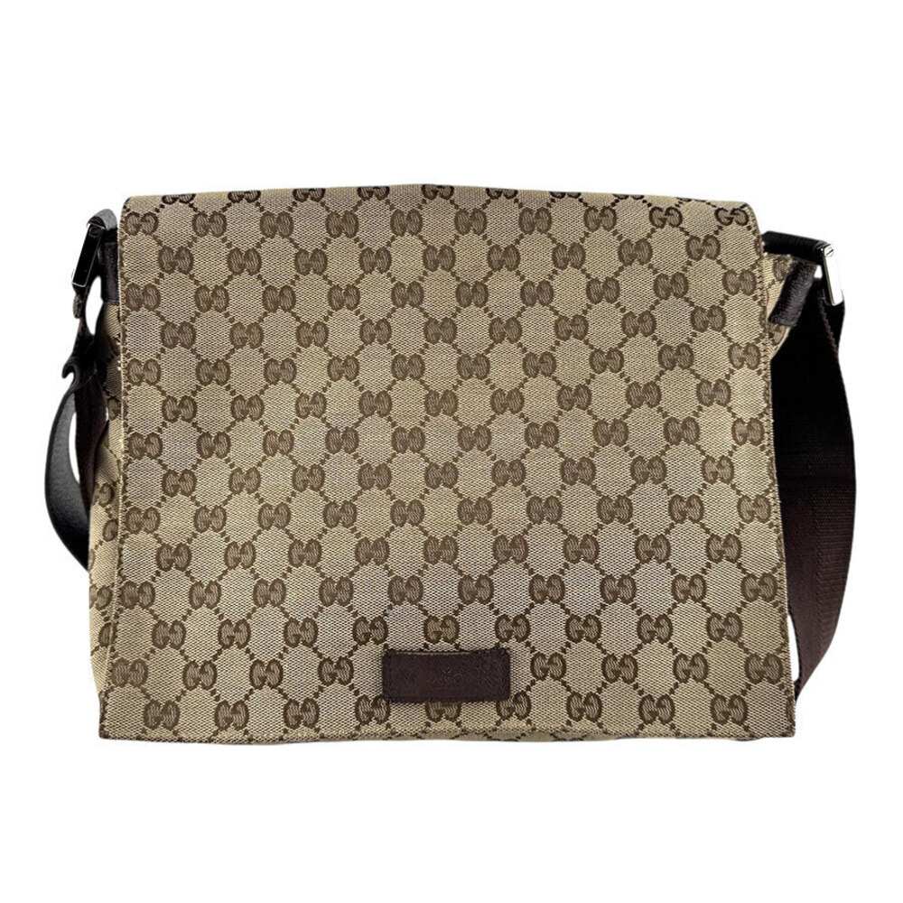 Gucci Abbey GG Canvas Shoulder Bag Brown